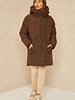 Dames winterjas halflang bruin