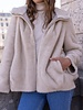Attentif   Bontjas met capuchon dames taupe beige