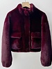 Attentif   Bontjas dames kort burgundy