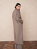 Attentif   Wollen jas dames extra lang Taupe
