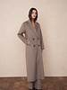Attentif   Wollen jas dames extra lang Taupe