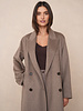 Attentif   Wollen jas dames extra lang Taupe