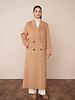 Attentif   wollen jas dames extra lang Camel