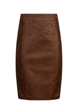 Leather City Echt leren rok dames cognac