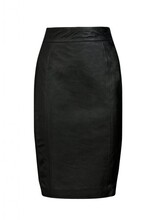 Leather City Lang leren rok dames zwart