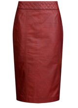 Leather City Lang leren rok dames rood