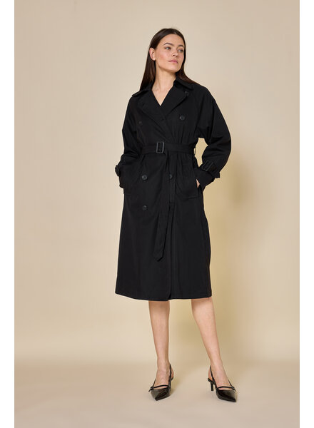 Attentif   Trenchcoat dames zwart