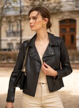 Laura Dames imitatie leren jas zwart