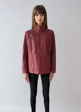 Leather City Leren jas dames rood Iden