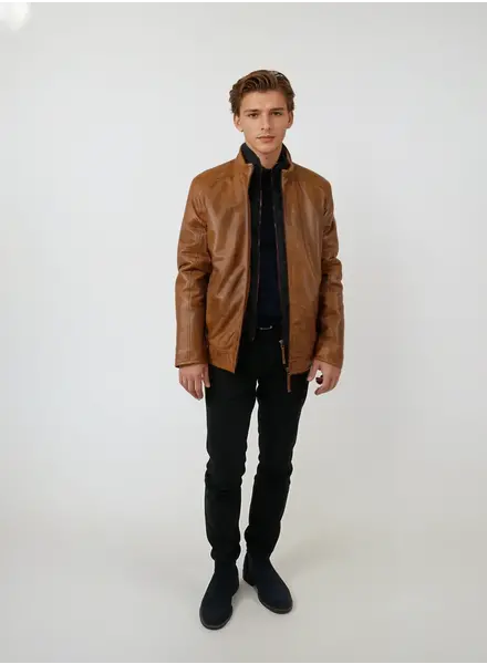 Leather City Leren jas heren Tobacco