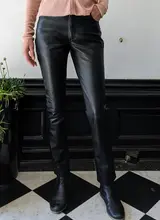 Leather City Echt leren broek dames zwart