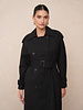 Attentif Trenchcoat dames extra lang zwart