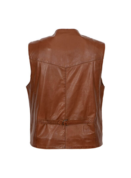 Leather City Leren heren gilet bruin