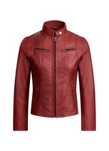 AIM Leren jasje dames rood