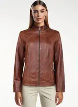 LVS Leren jas dames dark cognac