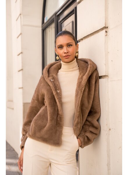 Attentif Bontjas dames kort camel