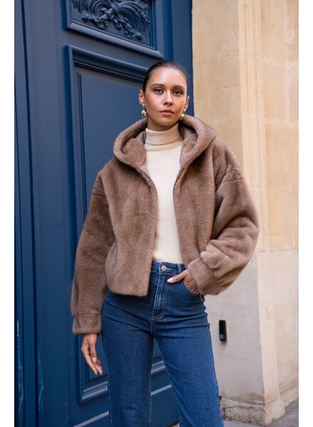 Attentif Bontjas dames kort camel