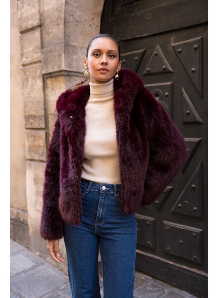 Attentif Bontjas dames kort bordeaux