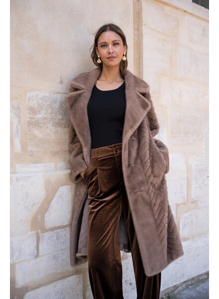 Attentif Bontjas dames lang camel