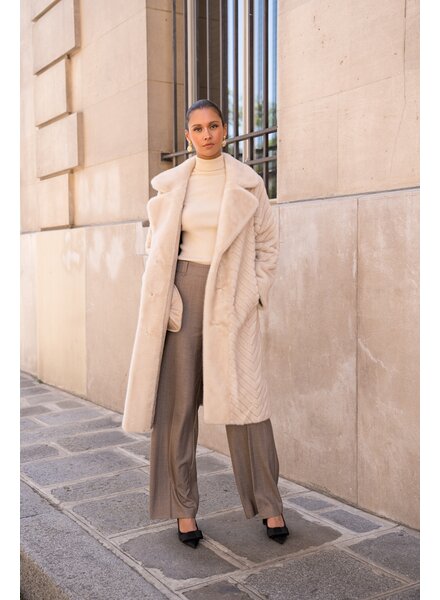 Attentif Bontjas dames lang beige