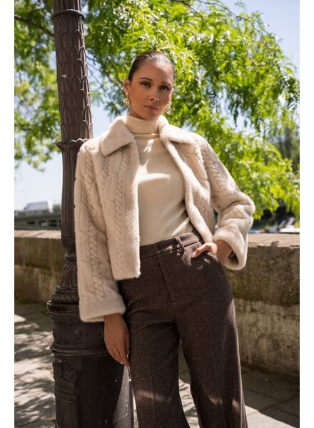 Attentif   Bontjas dames kort beige