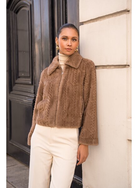 Attentif Bontjas dames kort camel