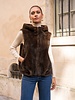 Attentif Bont bodywarmer dames donker bruin