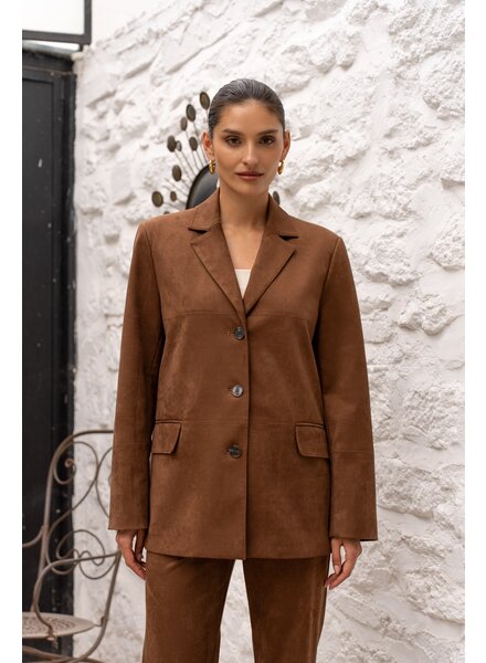 Attentif Dames imitatie Suede leren blazer