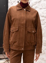 Attentif Dames imitatie Suede leren jas