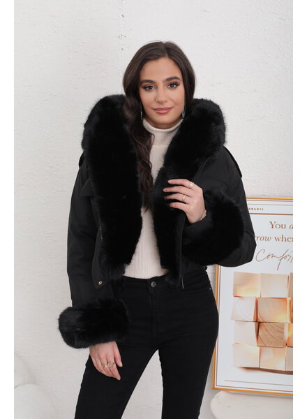Dames winter bomberjack zwart
