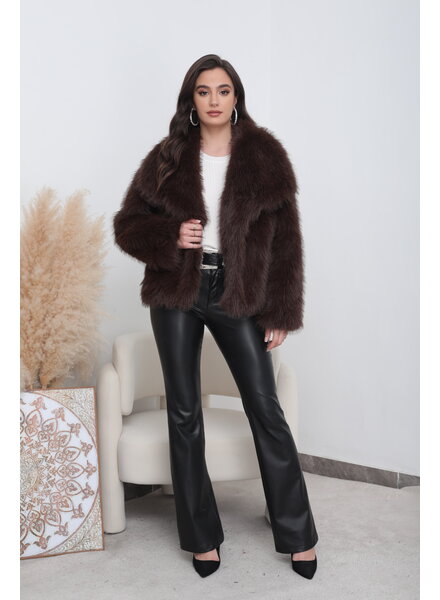 Bontjas dames kort choco