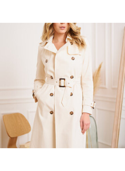 Attentif   Trenchcoat dames beige met bandje
