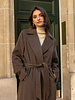 Wollen jas dames lang Coffee bruin
