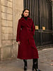 Attentif Wollen jas dames lang bordeaux