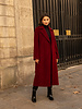 Attentif Wollen jas dames lang bordeaux