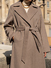 Attentif Wollen jas dames lang taupe