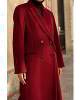 Attentif Wollen jas dames lang bordeaux