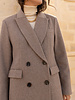 Attentif Wollen jas dames lang taupe