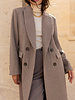 Attentif Wollen jas dames lang taupe
