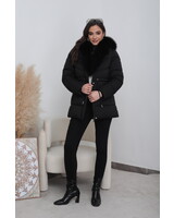 Winterjas dames met bont zwart