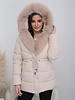 Winterjas dames met bont ecru