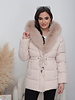 Winterjas dames met bont ecru