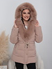 Winterjas dames met bont beige