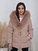 Winterjas dames met bont beige
