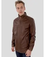 LVS Leren jas heren half lang cognac