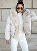 Winterjas dames kort beige met bont