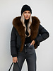 Winterjas dames kort  zwart bruin