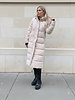 Lange gewatteerde winterjas beige 2 dames