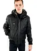 Leather City Heren leren winterjas zwart