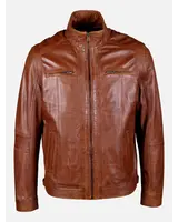 Leather City Echte Leren jas heren copper bruin
